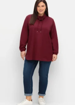 Sweatshirt mit weitem Stehkragen