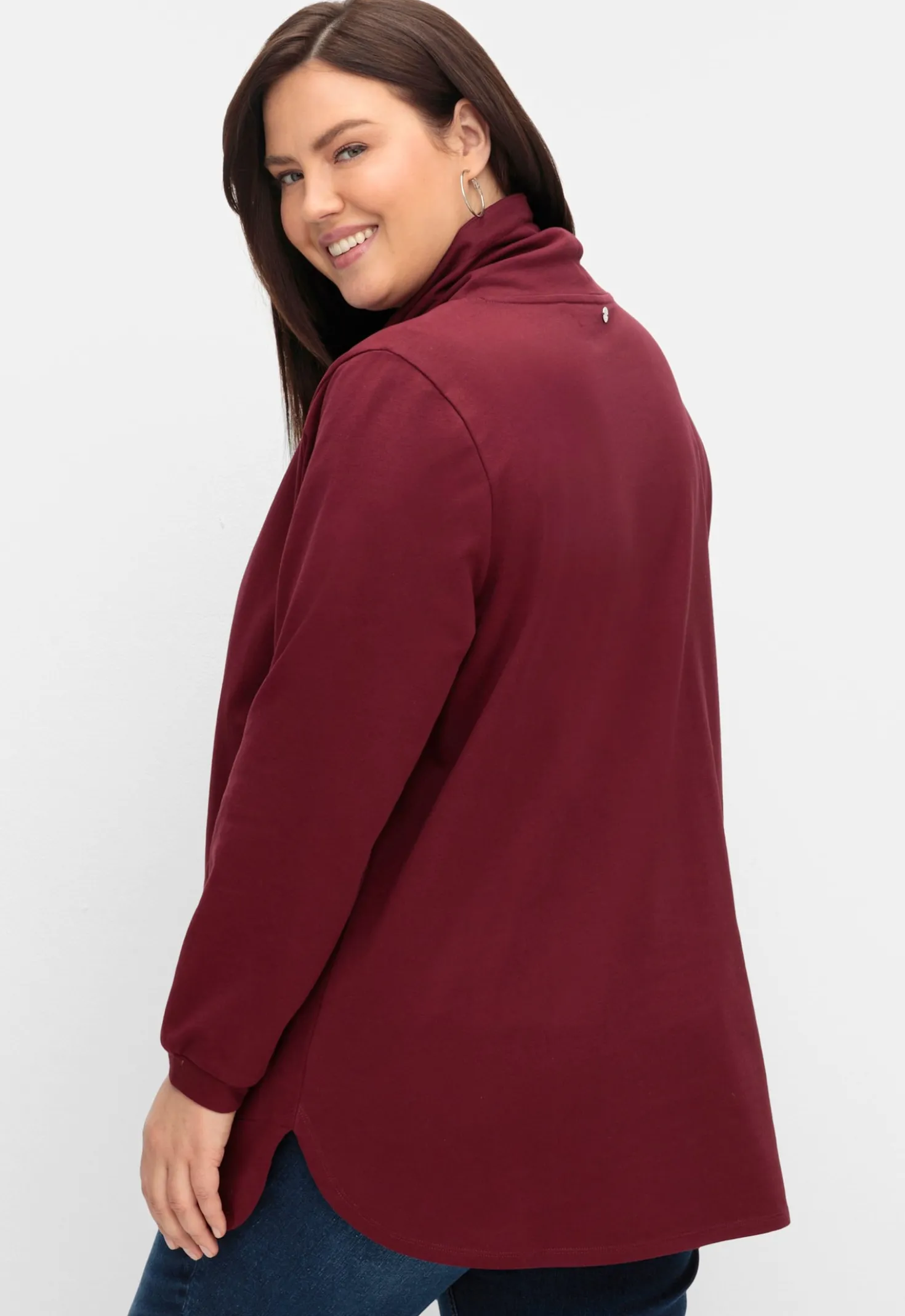 Sweatshirt mit weitem Stehkragen