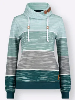 Sweatshirt mit Zierknöpfen am Kragen
