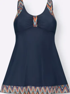 Tankini-Oberteil mit Bordüre