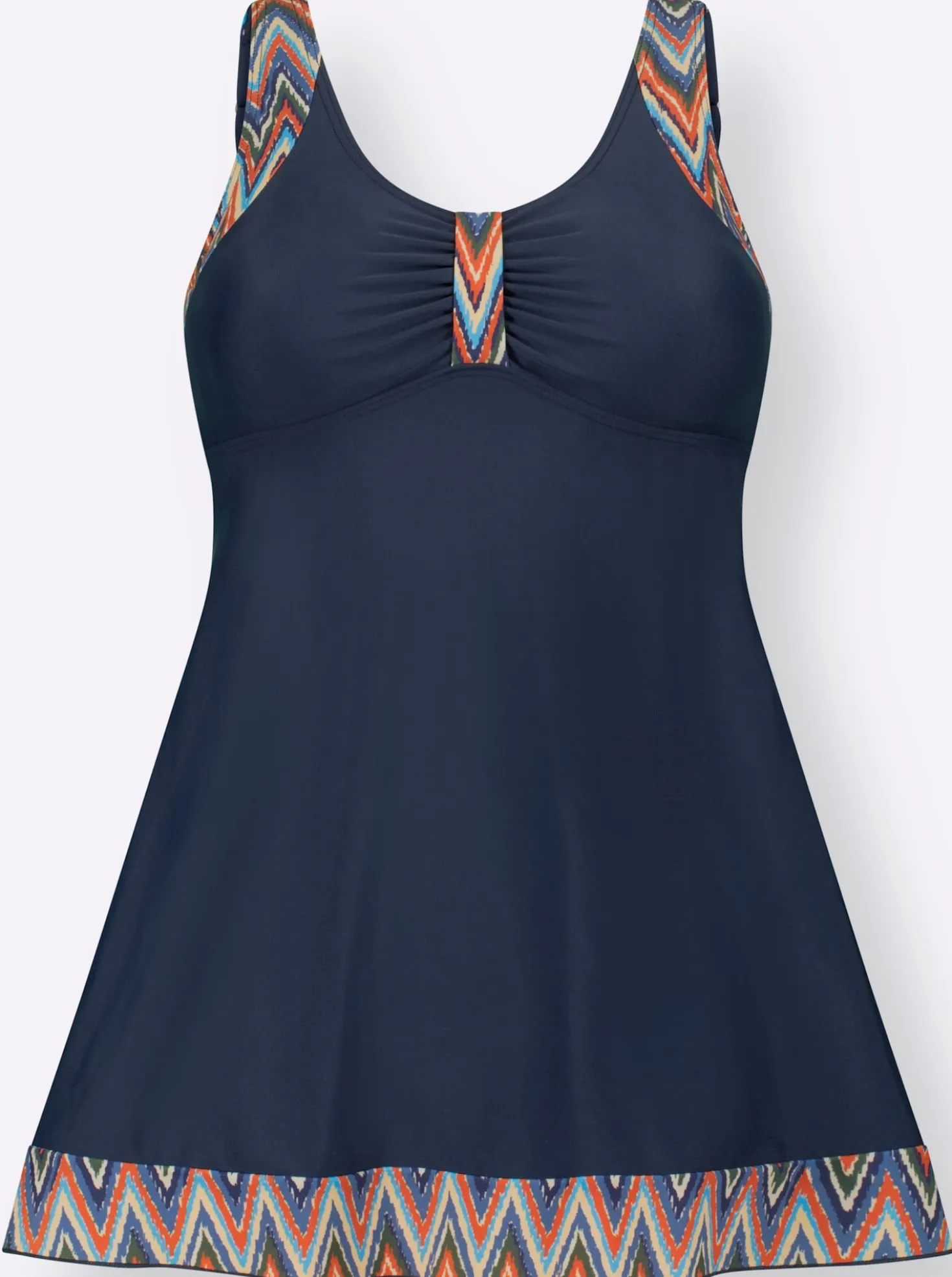 Tankini-Oberteil mit Bordüre