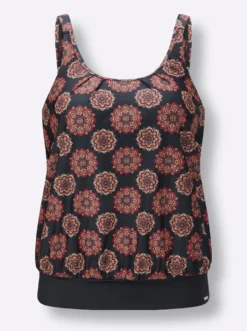 Tankini-Oberteil mit Mandala-Motiven