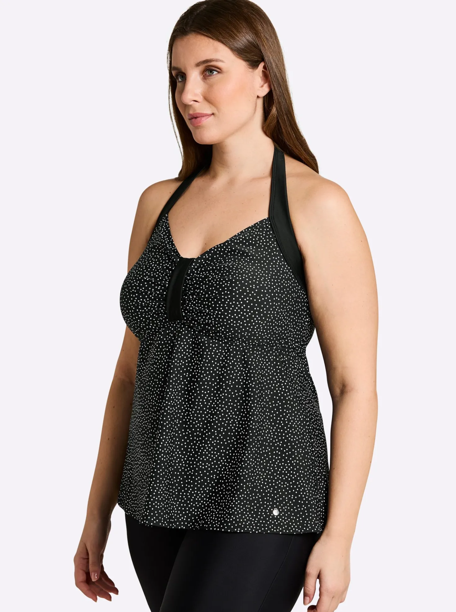Tankini-Oberteil mit Pünktchenprint