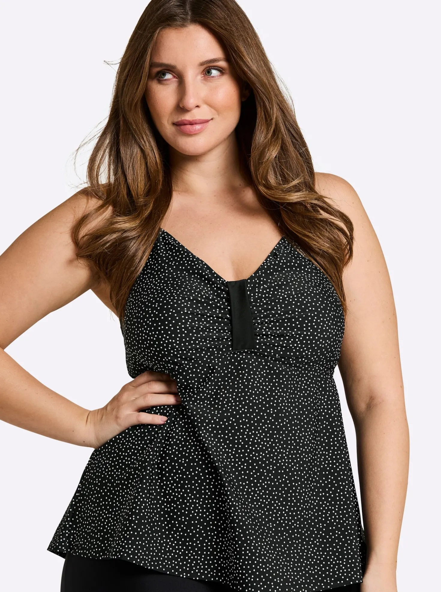 Tankini-Oberteil mit Pünktchenprint