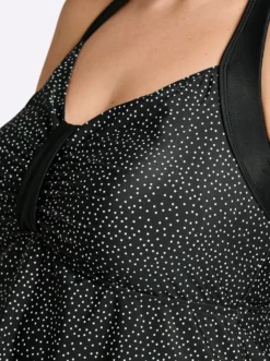 Tankini-Oberteil mit Pünktchenprint