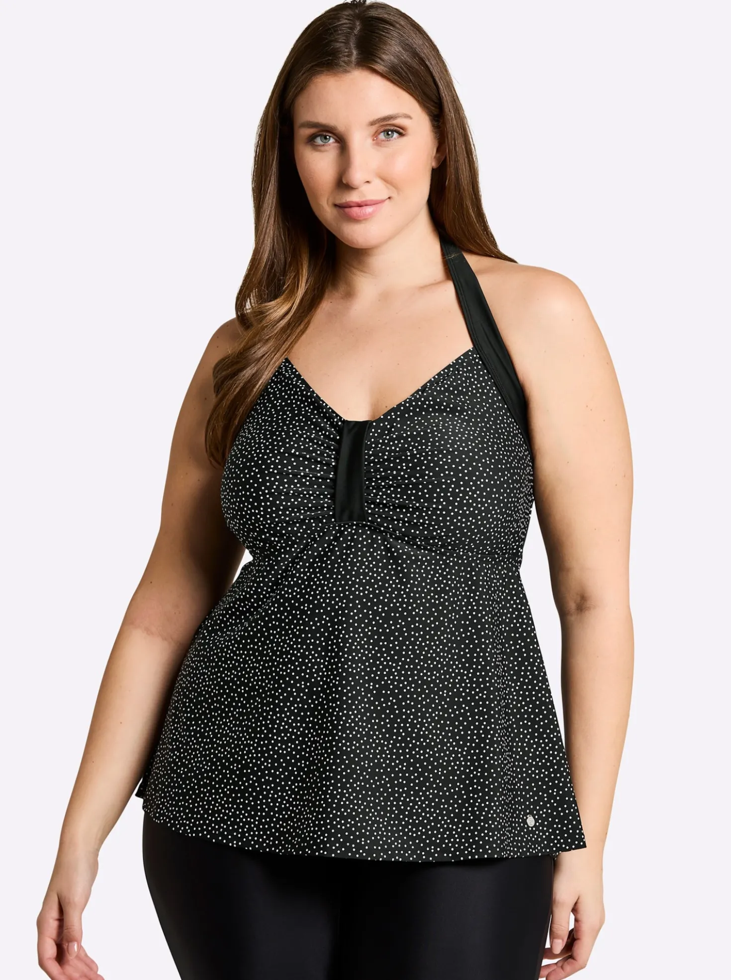 Tankini-Oberteil mit Pünktchenprint