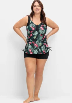 Tankini-Oberteil mit Tropical-Print