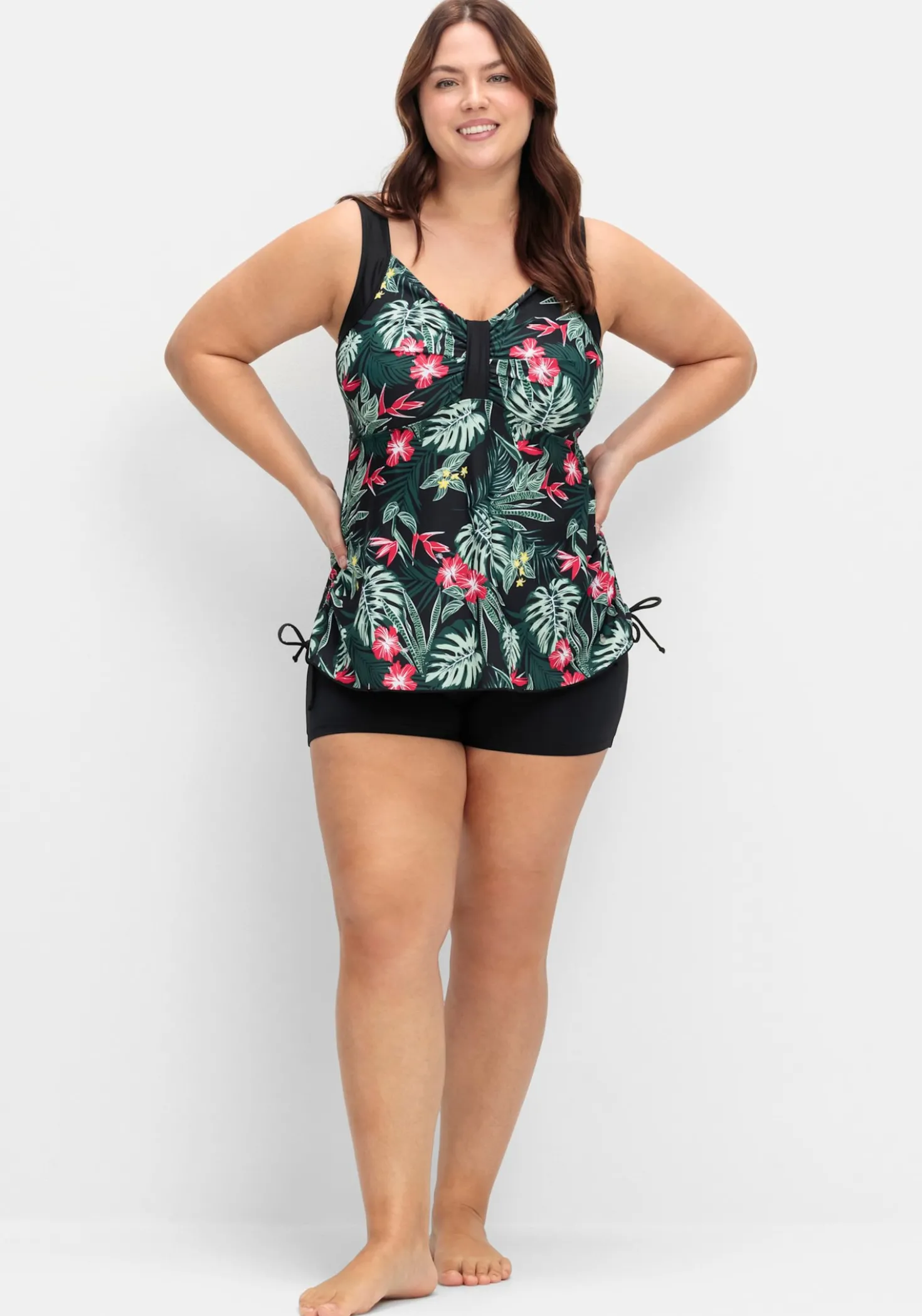 Tankini-Oberteil mit Tropical-Print