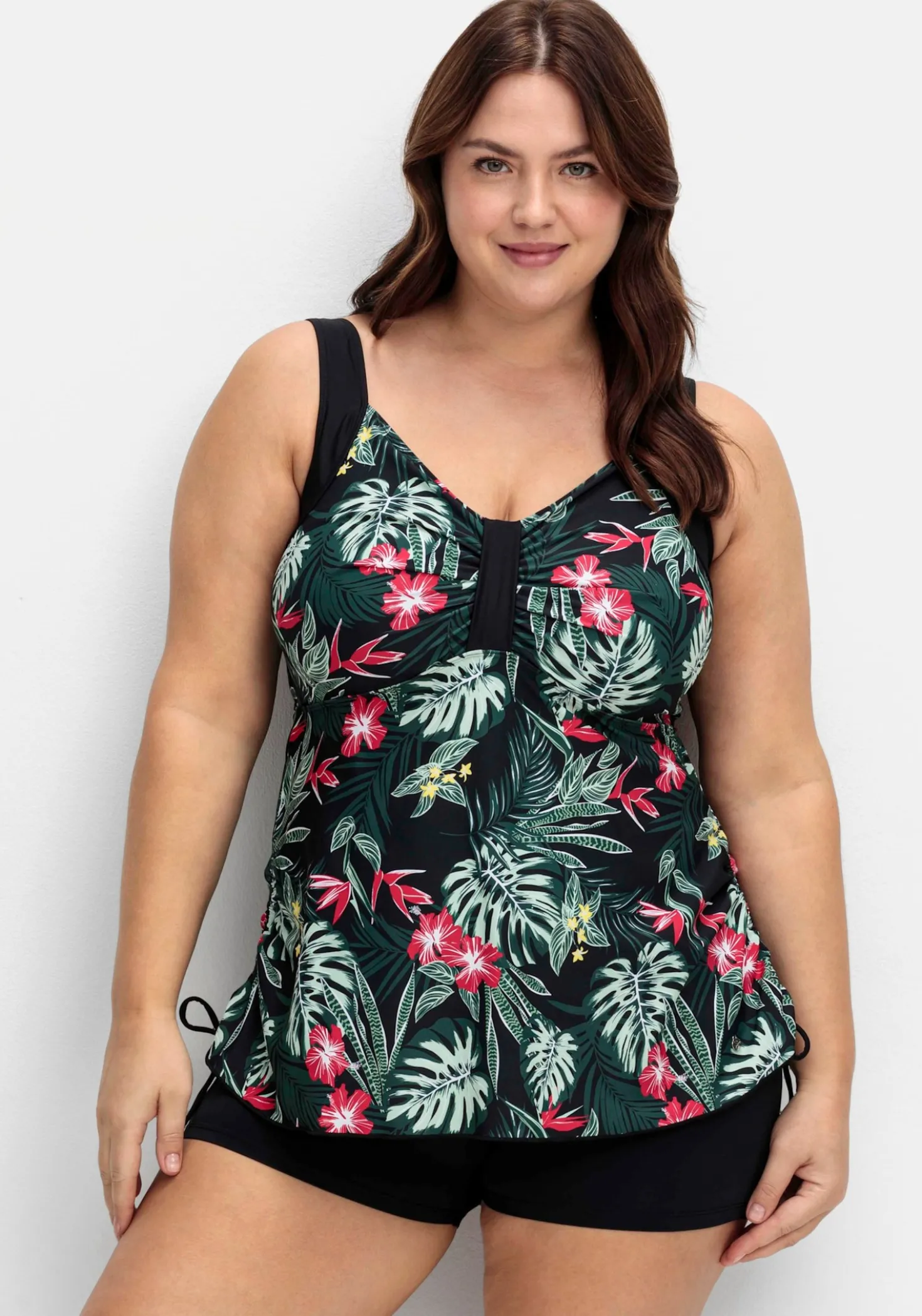 Tankini-Oberteil mit Tropical-Print