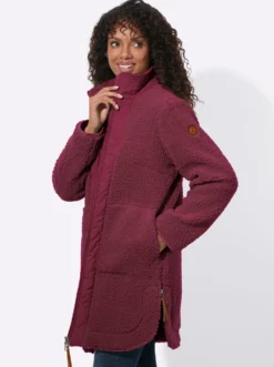 Teddyjacke mit Reißverschluss an den Saumschlitzen
