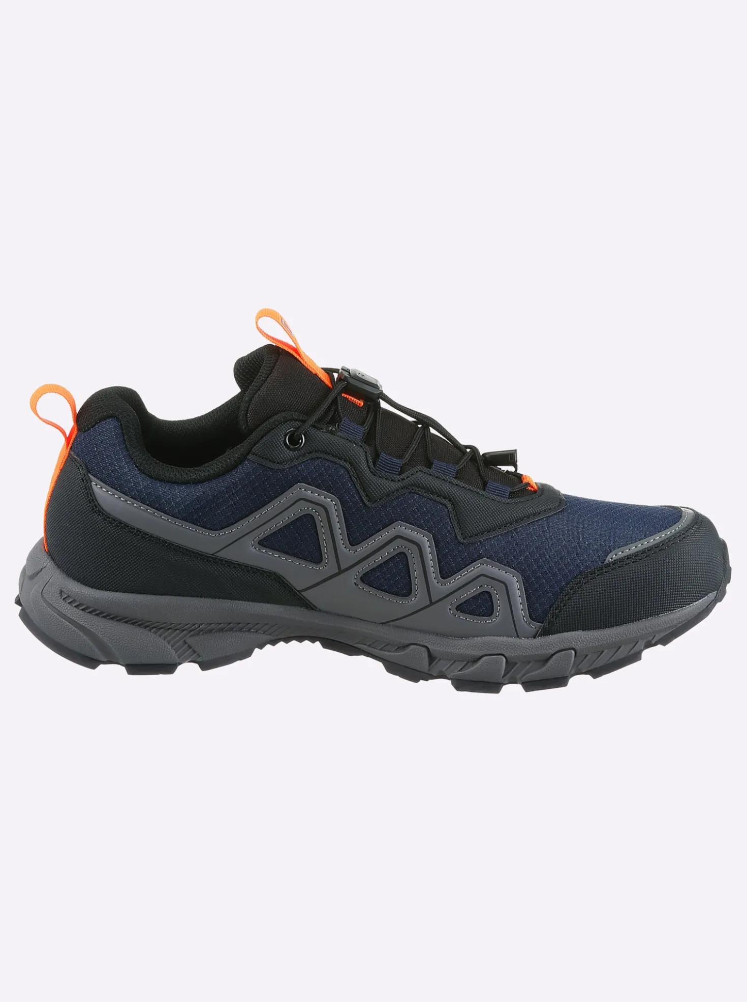 Trekkingschuh mit elastischen Schnürsenkeln