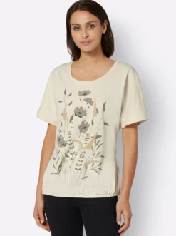 T-Shirt mit Blumen-Druck im Vorderteil