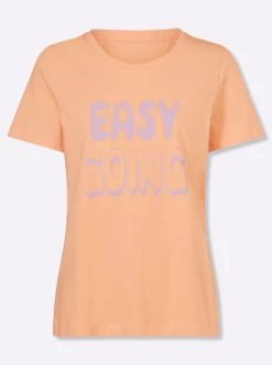 T-Shirt mit gebogtem Ausschnitt