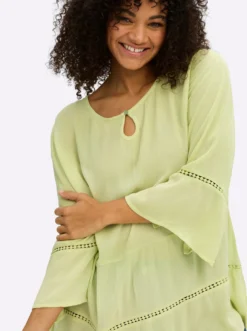 Tunika mit 3/4-Arm und Lochmusterborte