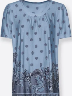 Tunikashirt mit Raffung am Ausschnitt
