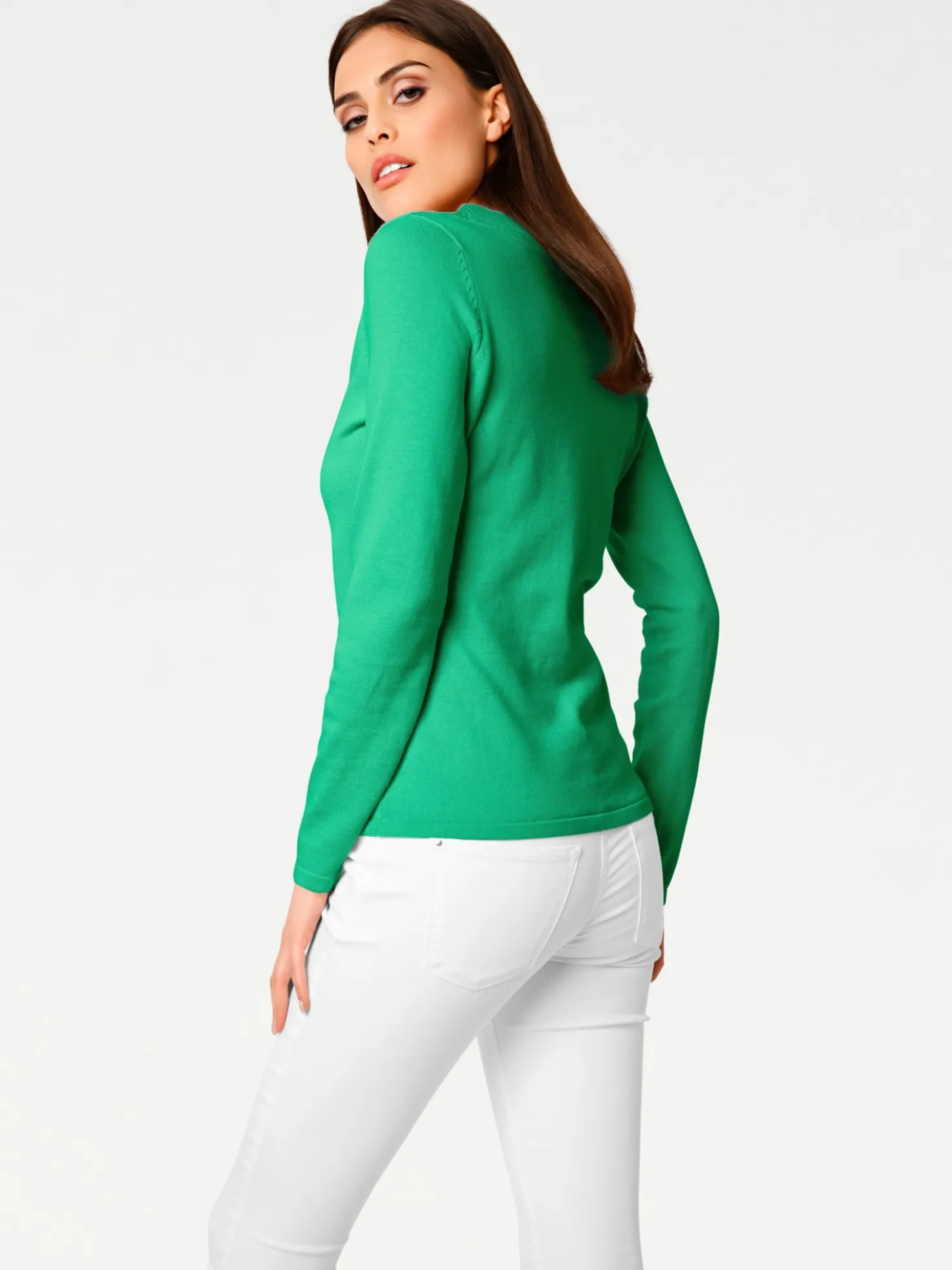 V-Ausschnitt-Pullover aus reiner Baumwolle