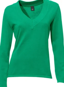 V-Ausschnitt-Pullover aus reiner Baumwolle