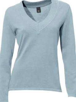 V-Ausschnitt-Pullover aus reiner Baumwolle