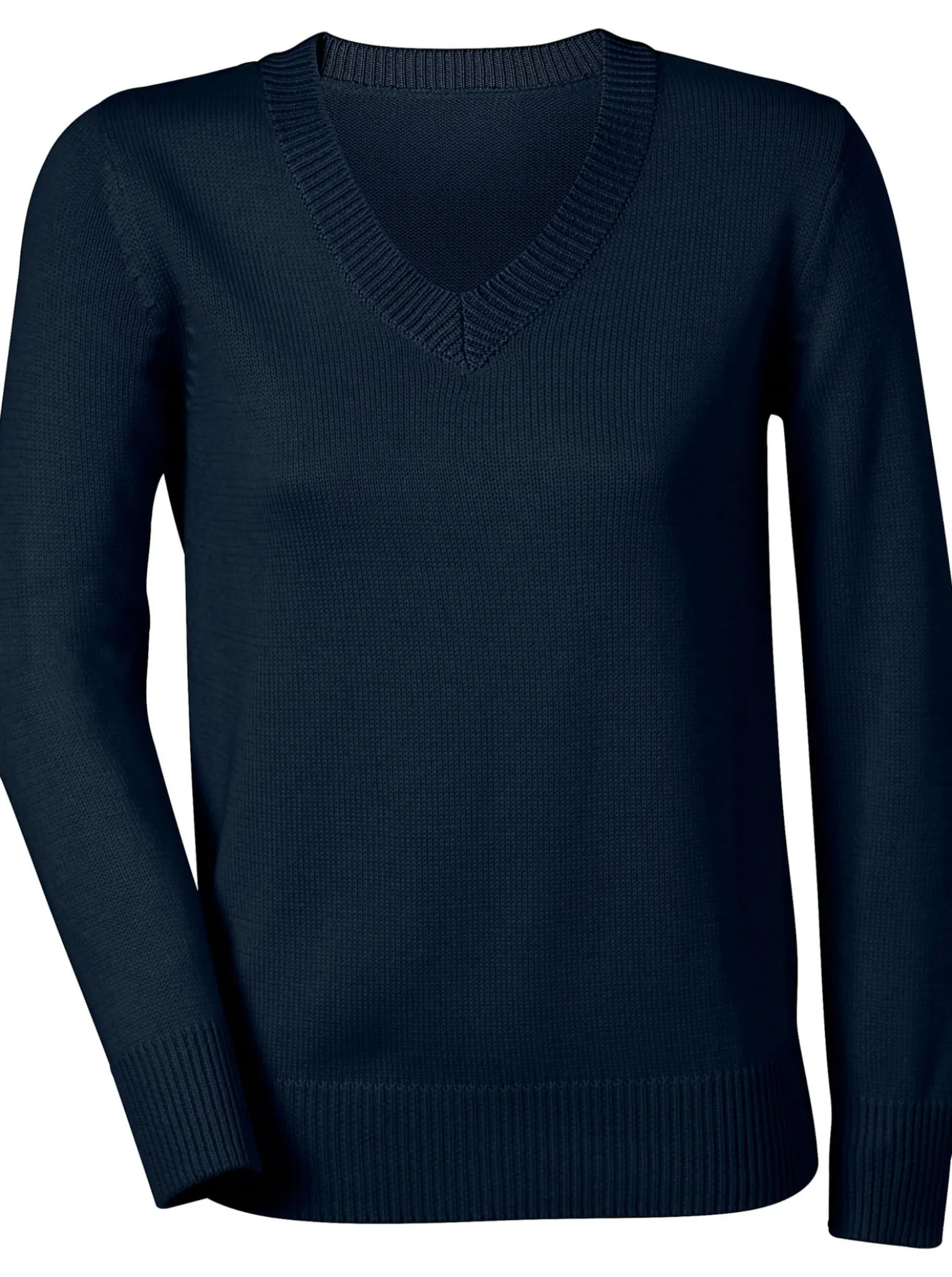 V-Ausschnitt-Pullover mit Baumwolle
