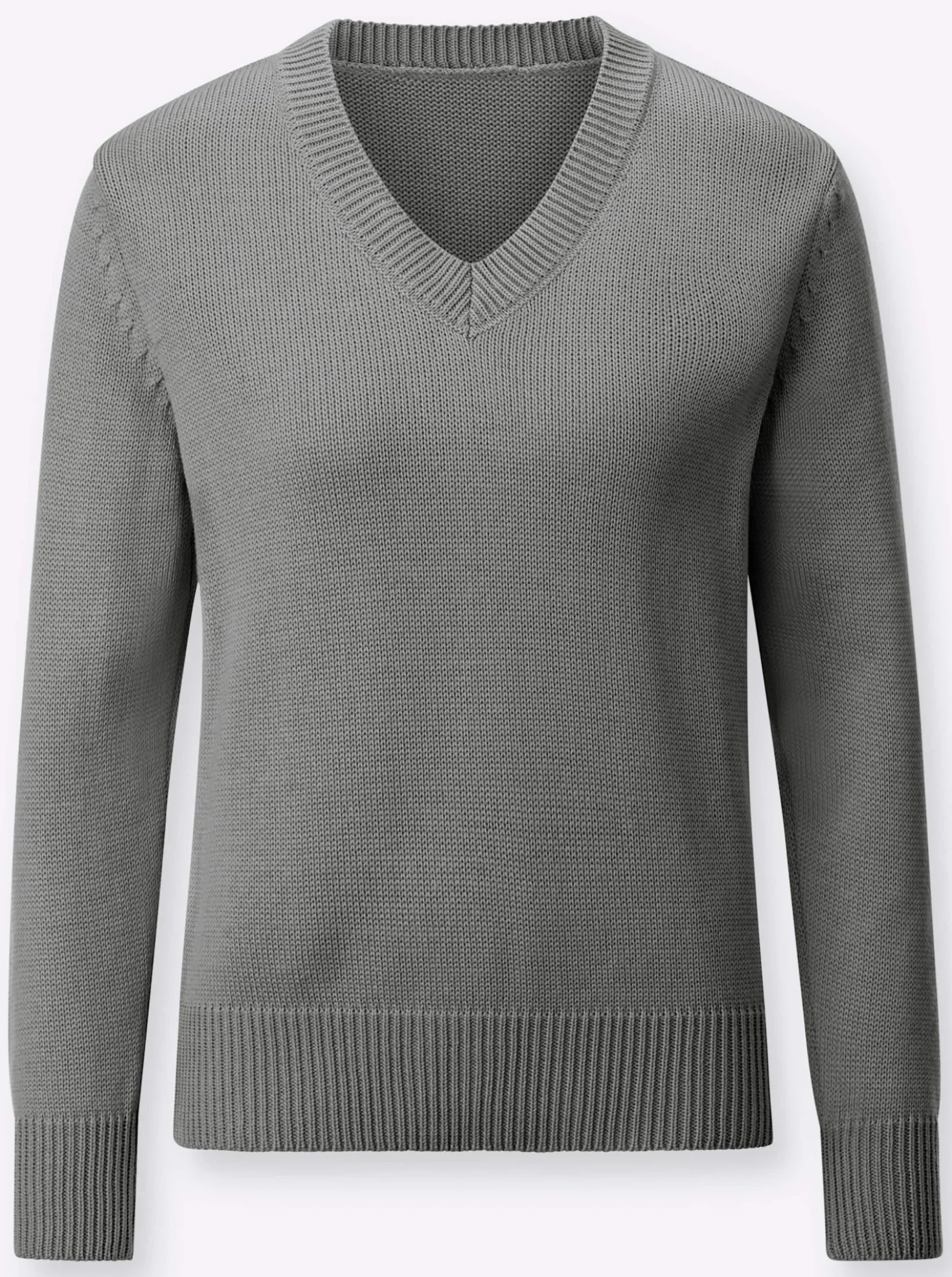 V-Ausschnitt-Pullover mit Baumwolle