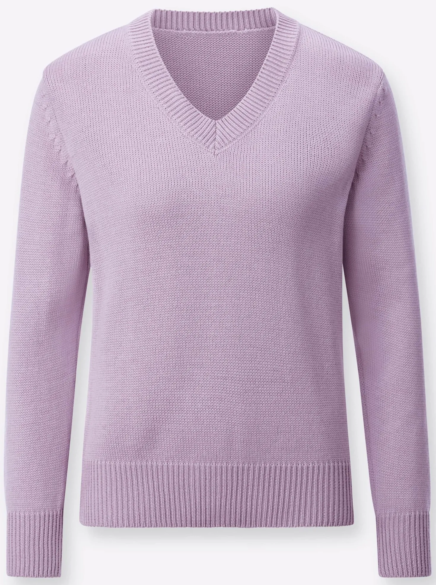 V-Ausschnitt-Pullover mit Baumwolle