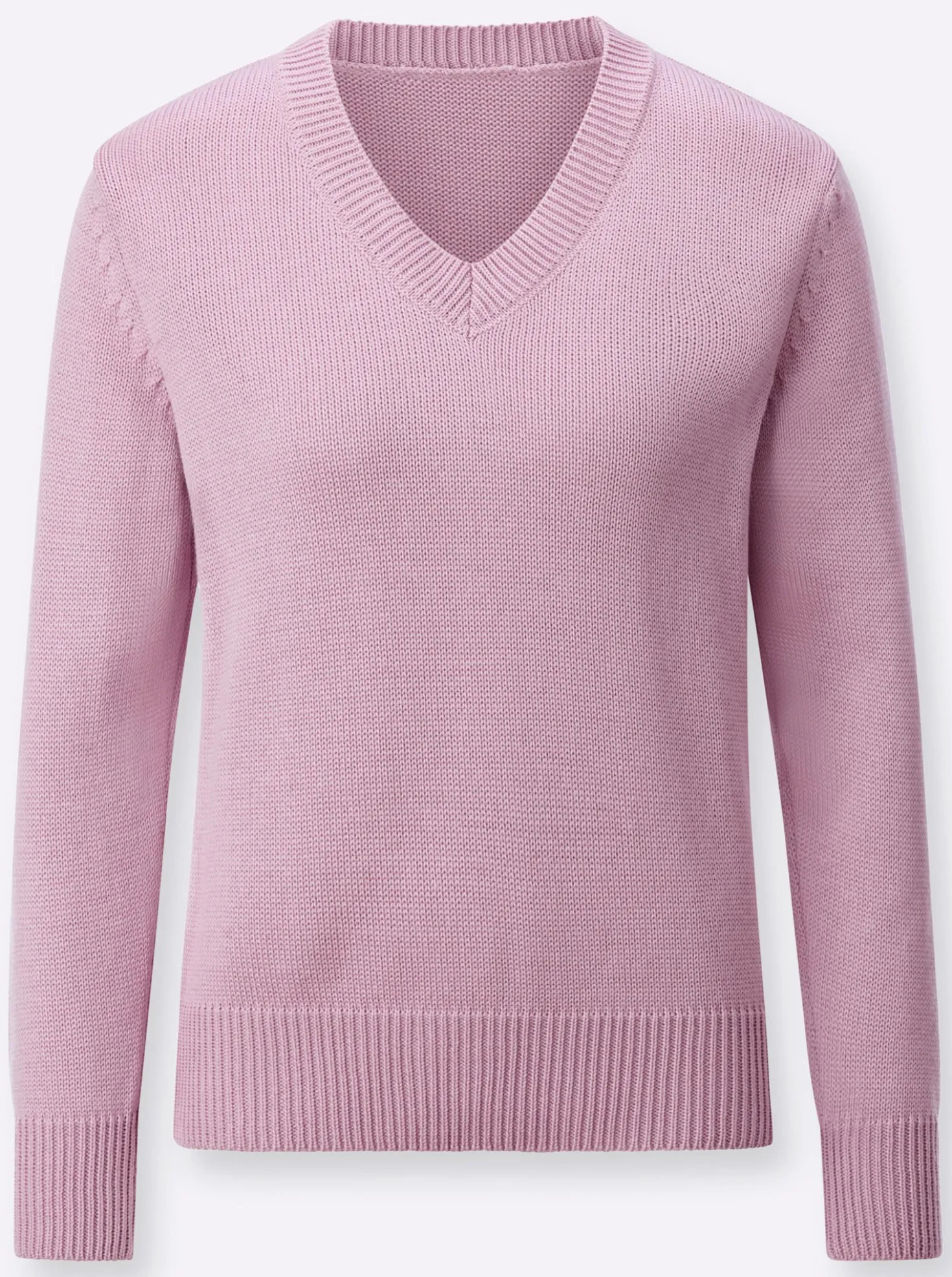 V-Ausschnitt-Pullover mit Baumwolle