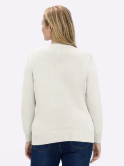 V-Ausschnitt-Pullover mit Baumwolle