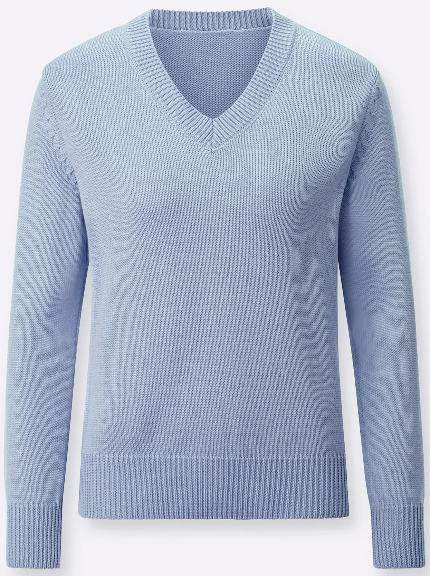 V-Ausschnitt-Pullover mit Baumwolle