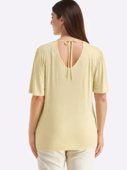 V-Shirt mit Flügelärmeln und Bindeband im Nacken