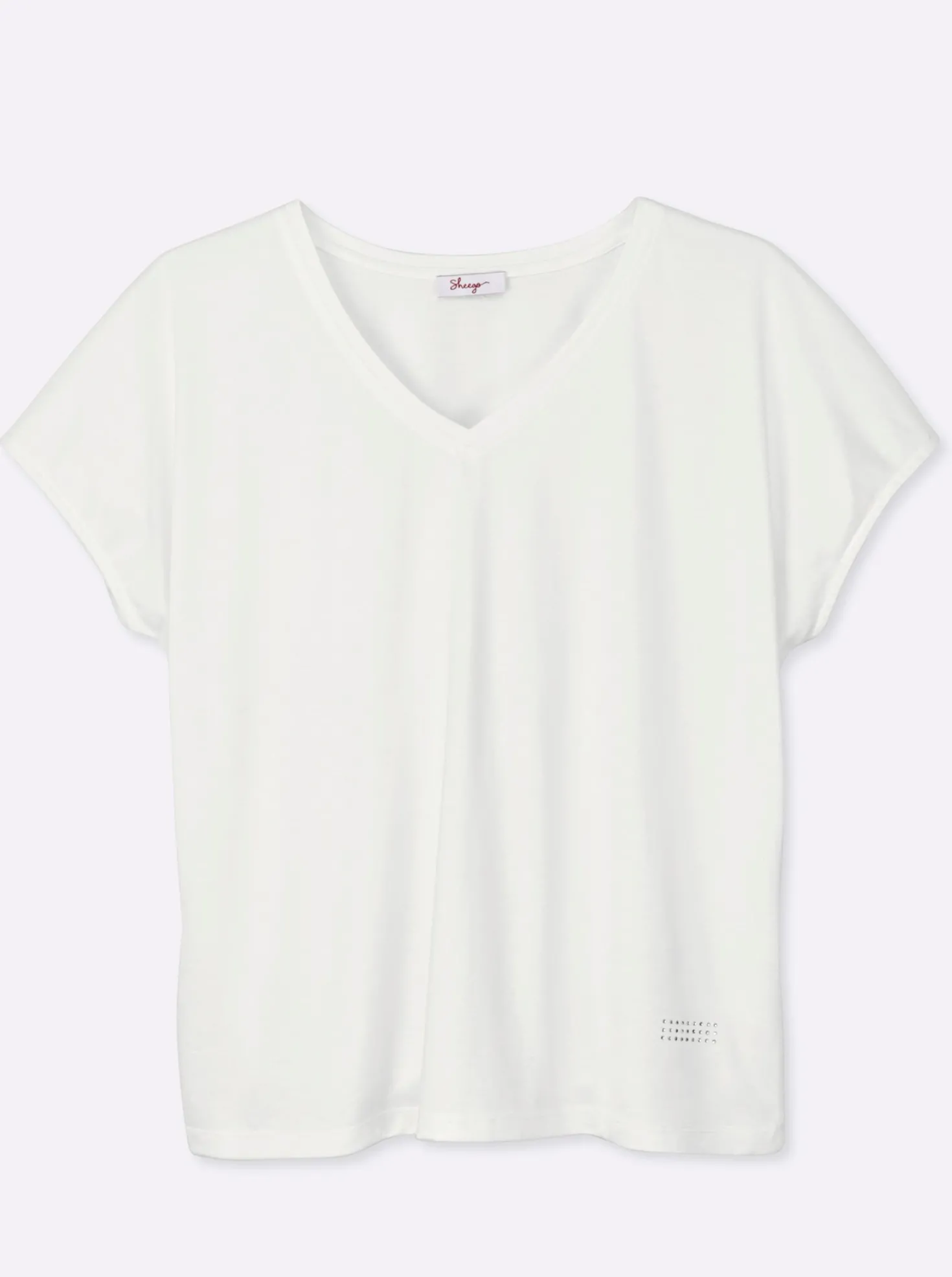 V-Shirt mit Strass-Detail