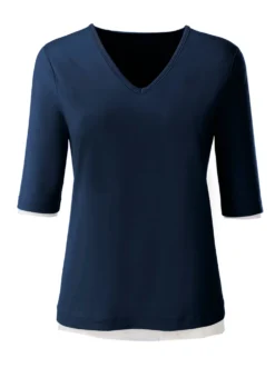 V-Shirt mit V-Ausschnitt, pflegeleicht