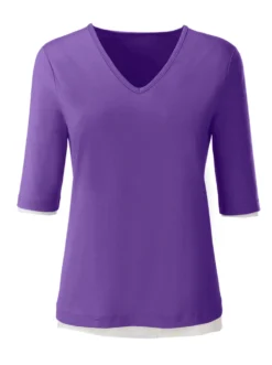V-Shirt mit V-Ausschnitt, pflegeleicht