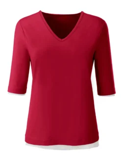 V-Shirt mit V-Ausschnitt, pflegeleicht