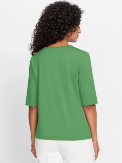 V-Shirt mit V-Ausschnitt, pflegeleicht