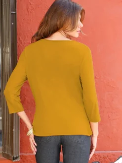 Wasserfallshirt mit 3/4-langen Ärmeln