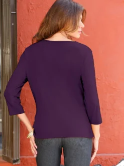 Wasserfallshirt mit 3/4-langen Ärmeln