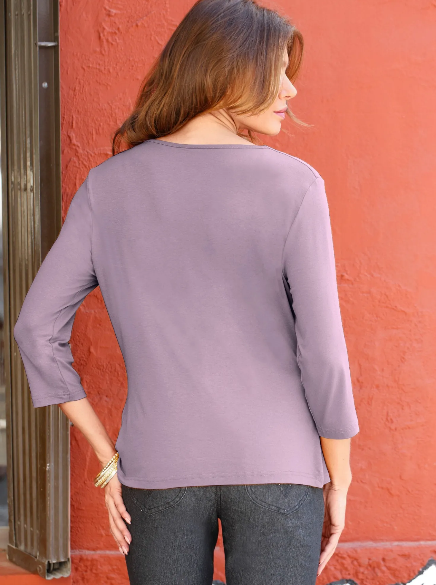 Wasserfallshirt mit 3/4-langen Ärmeln