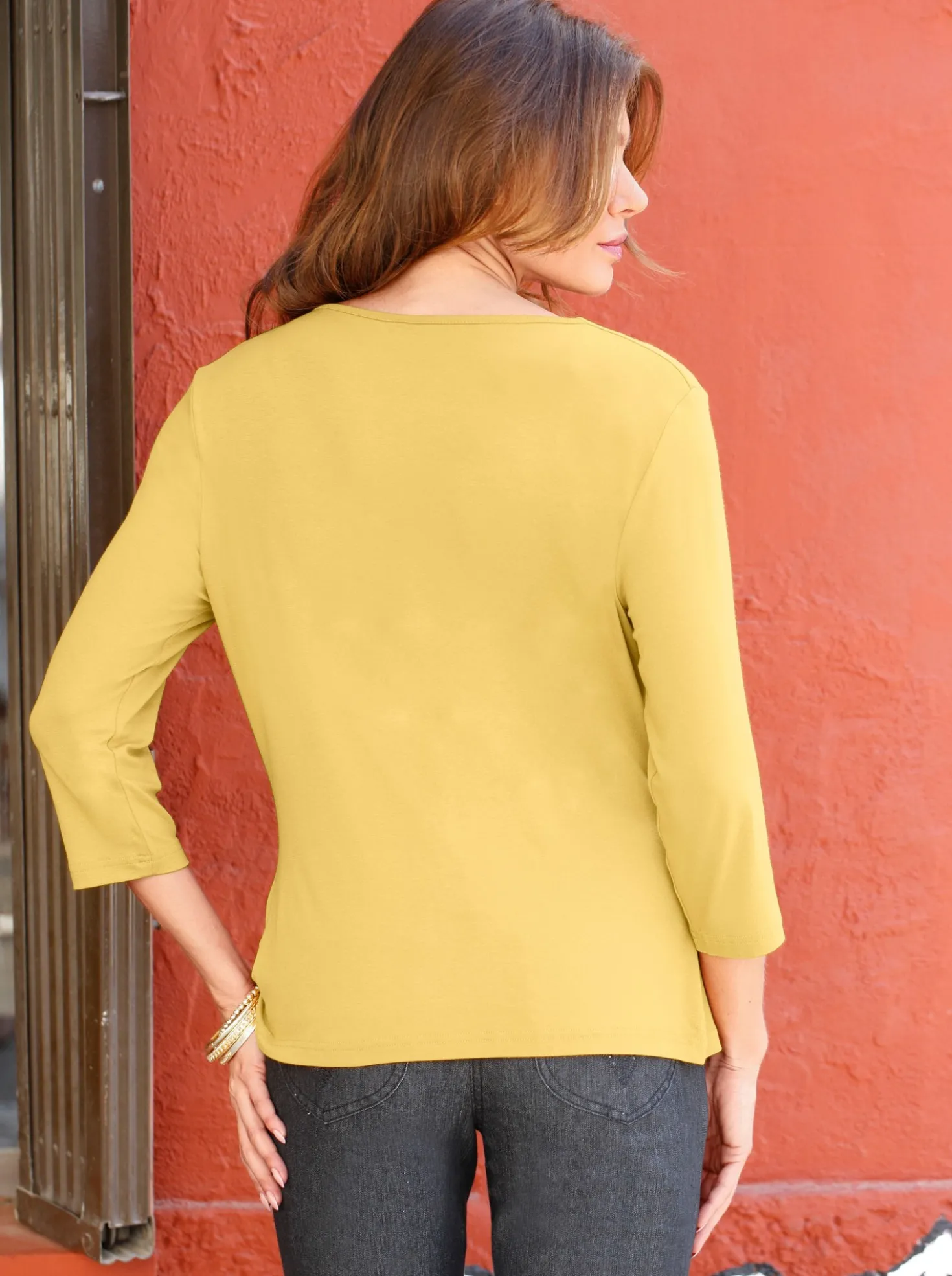 Wasserfallshirt mit 3/4-langen Ärmeln