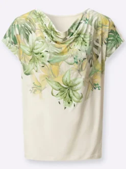 Wasserfallshirt mit platziertem Druckmuster