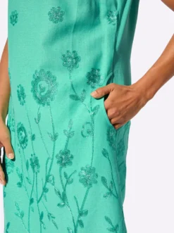 Webkleid in Viskose-Leinen-Mischung