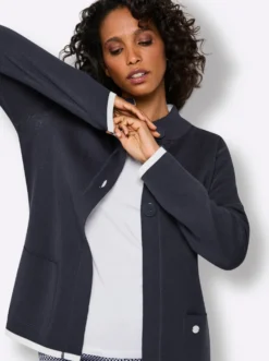 Wendejacke aus Jacquard-Feinstrick