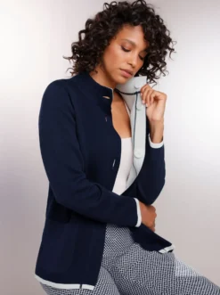 Wendejacke aus Jacquard-Feinstrick