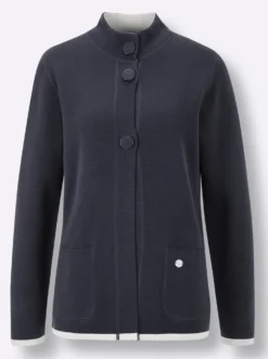 Wendejacke aus Jacquard-Feinstrick