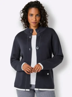Wendejacke aus Jacquard-Feinstrick