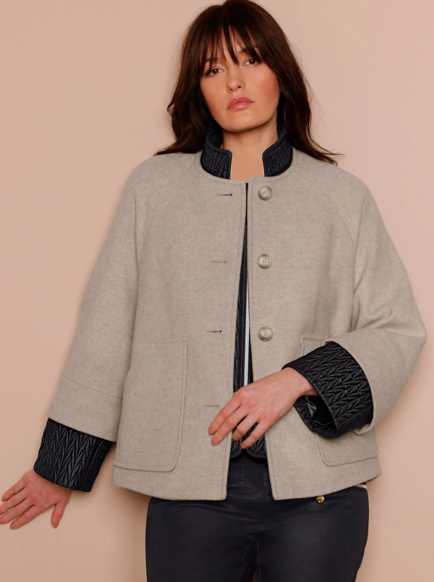 Wolljacke in 2-in-1-Optik