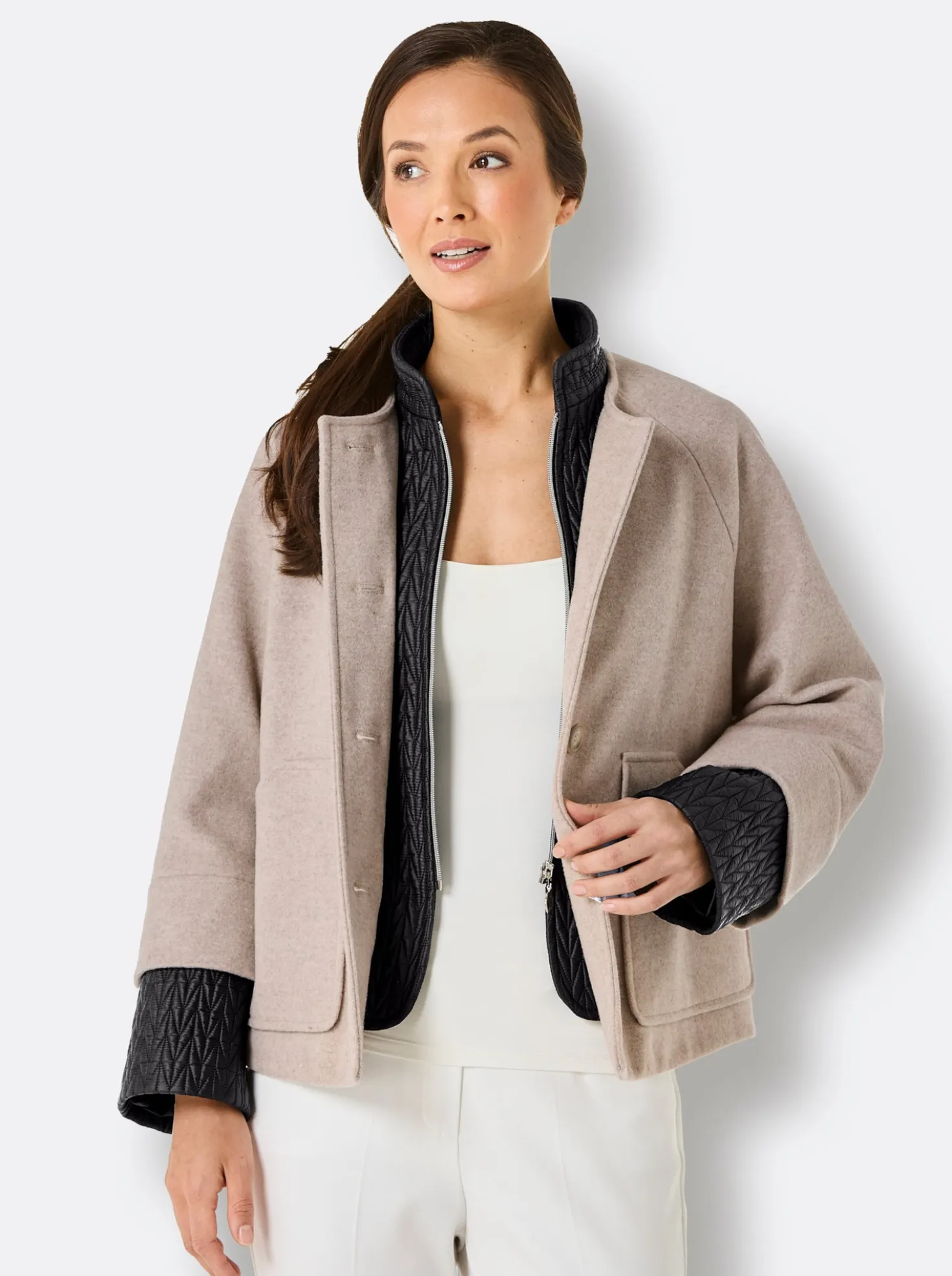Wolljacke in 2-in-1-Optik