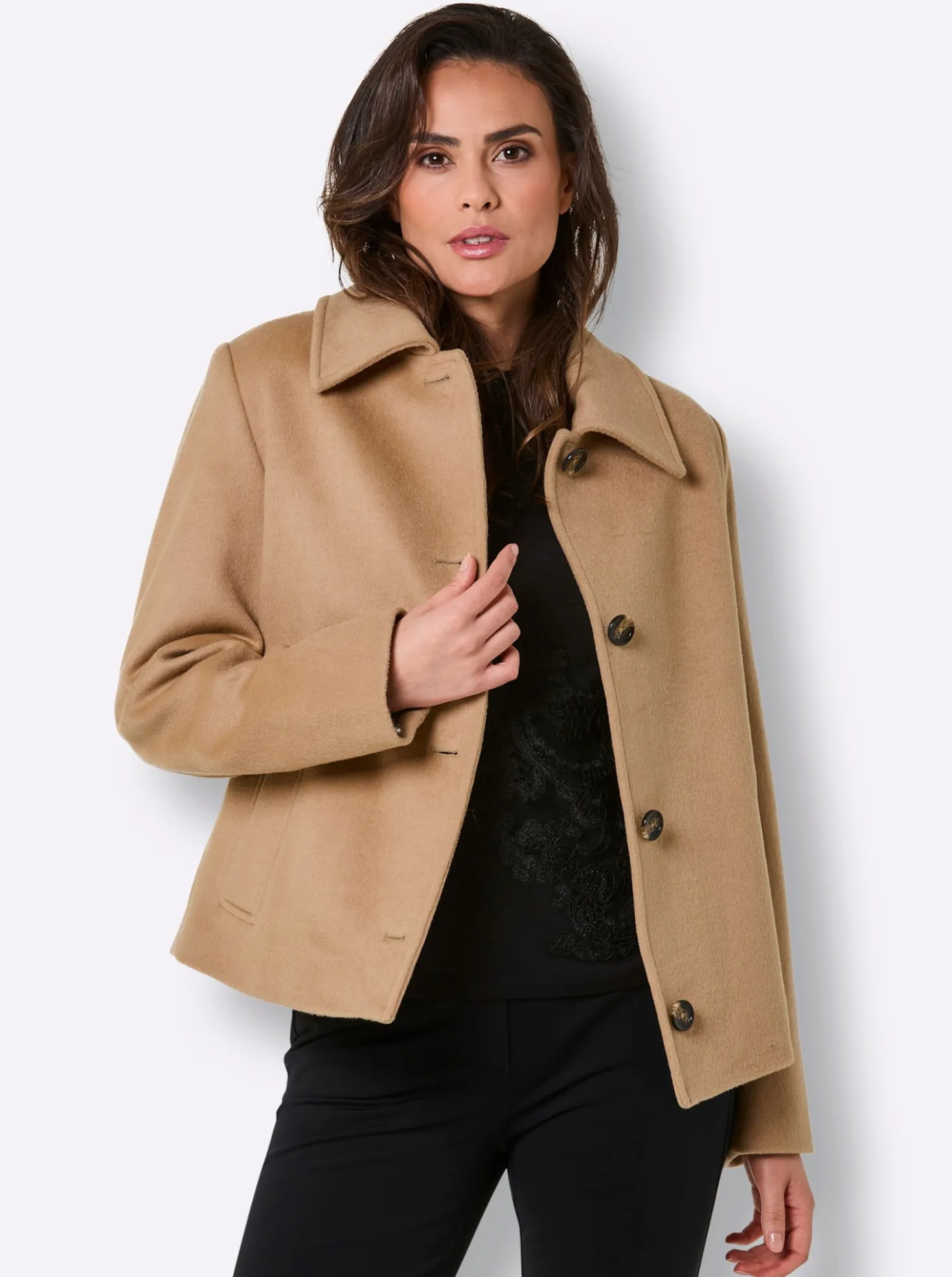 Wolljacke in Velours-Qualität