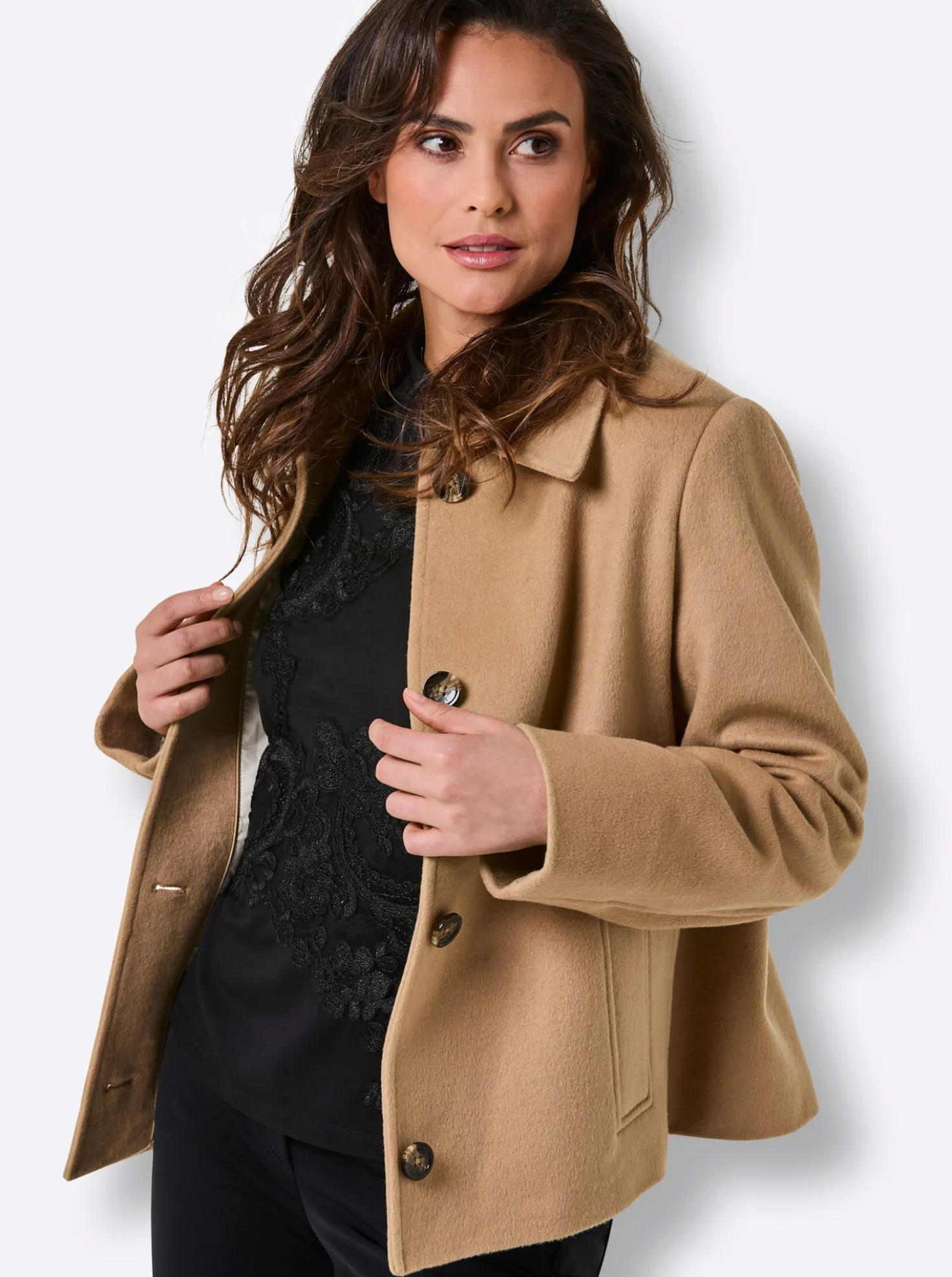 Wolljacke in Velours-Qualität