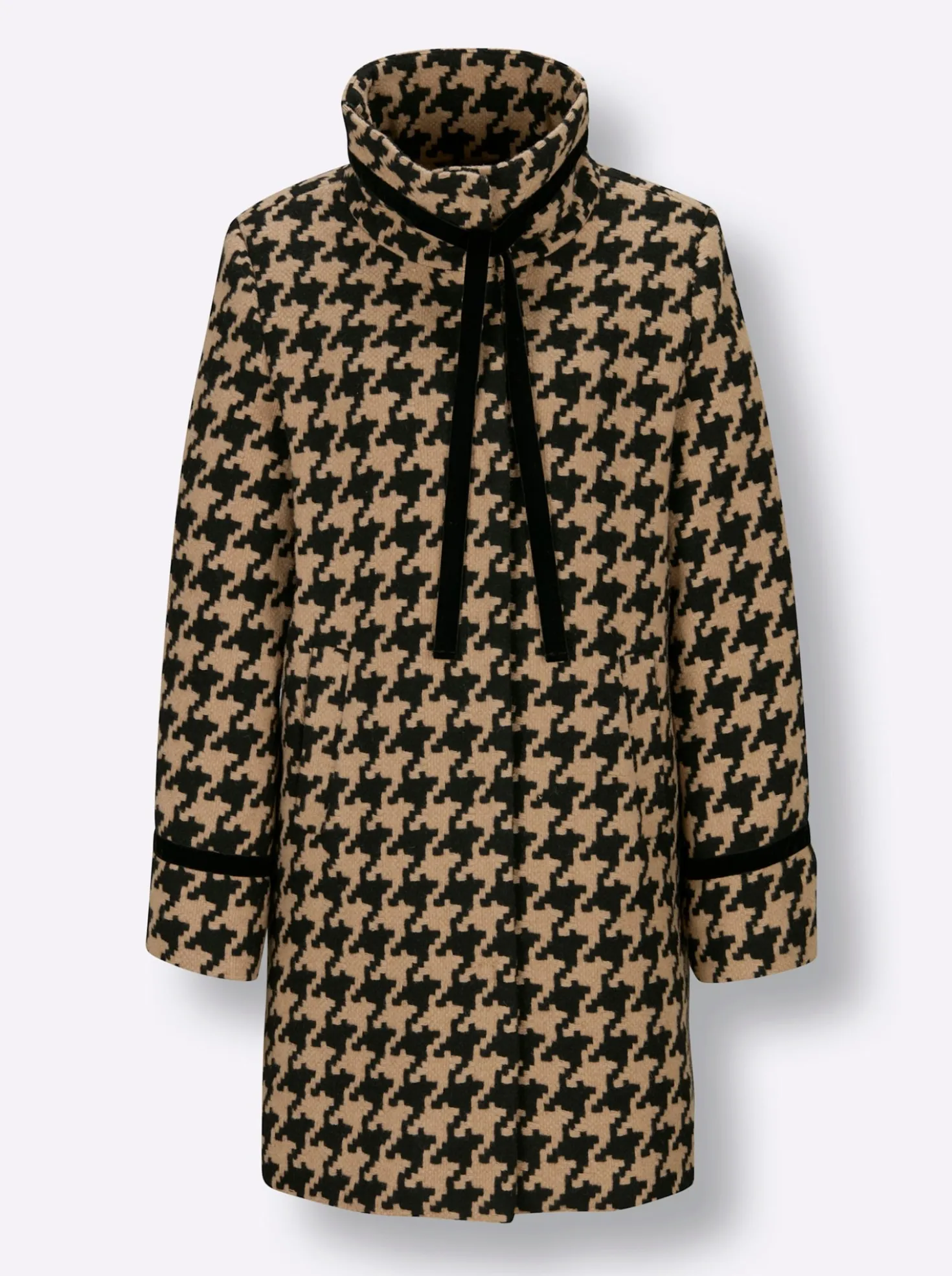 Wolljacke mit Samt-Verzierungen