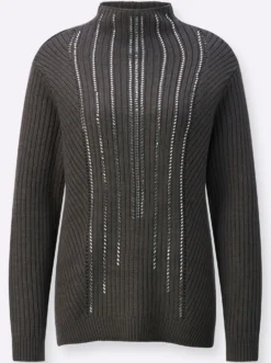 Wollpullover in Strickmustermix